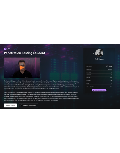 Penetration Testing Student Learning Path